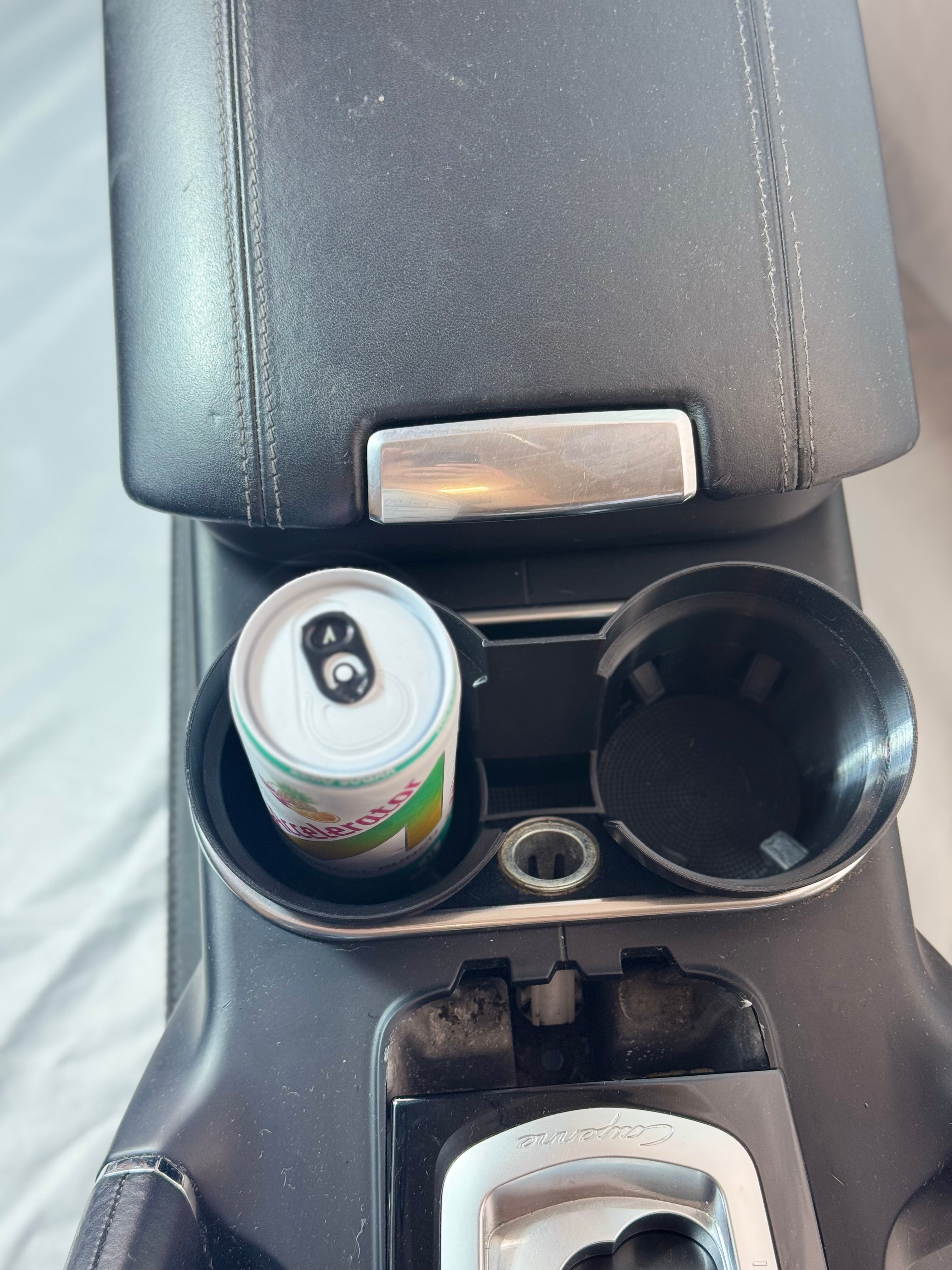 Porsche Cayenne 958 Dual Cup Holder Insert w/ Coin Pocket 2011–2018