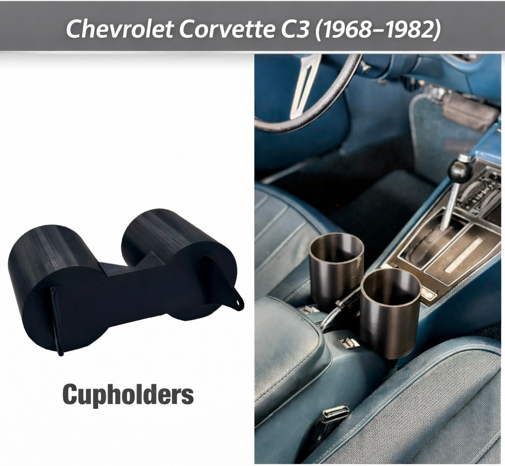 Chevrolet C3 Corvette Cup Holder Under E-brake center console armrest - 1968 - 1982 - 80mm diameter