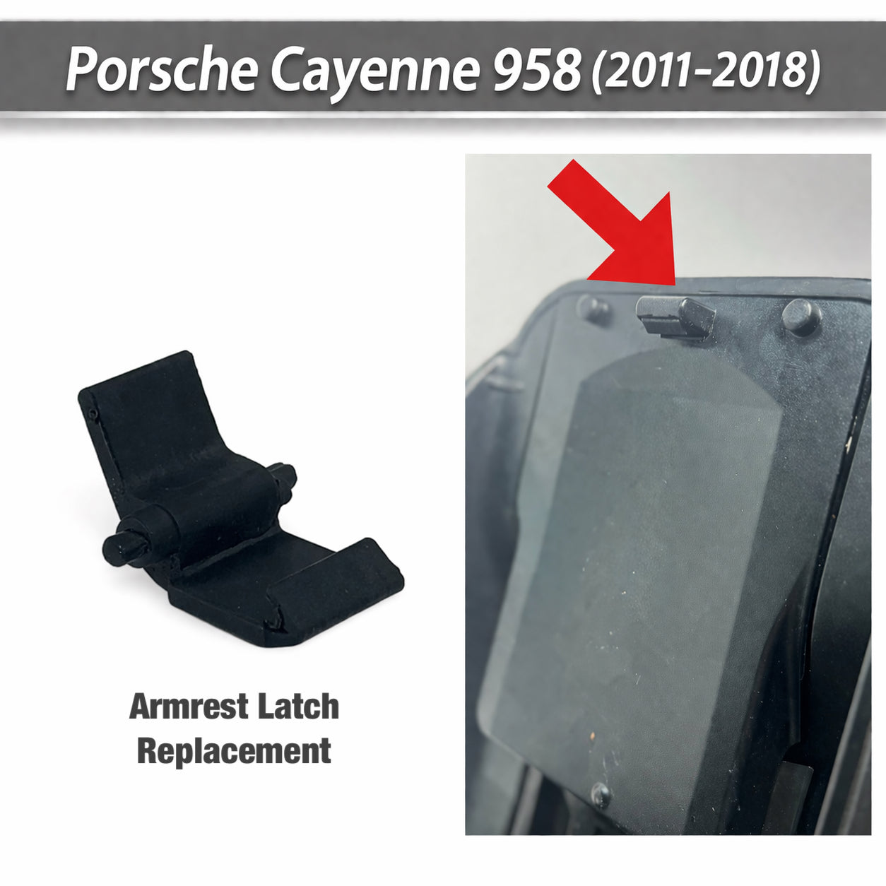 Porsche Cayenne 958 (2011–2018) Armrest Latch/Clip Replacement Fix Carbon Fiber - Center Console Repair