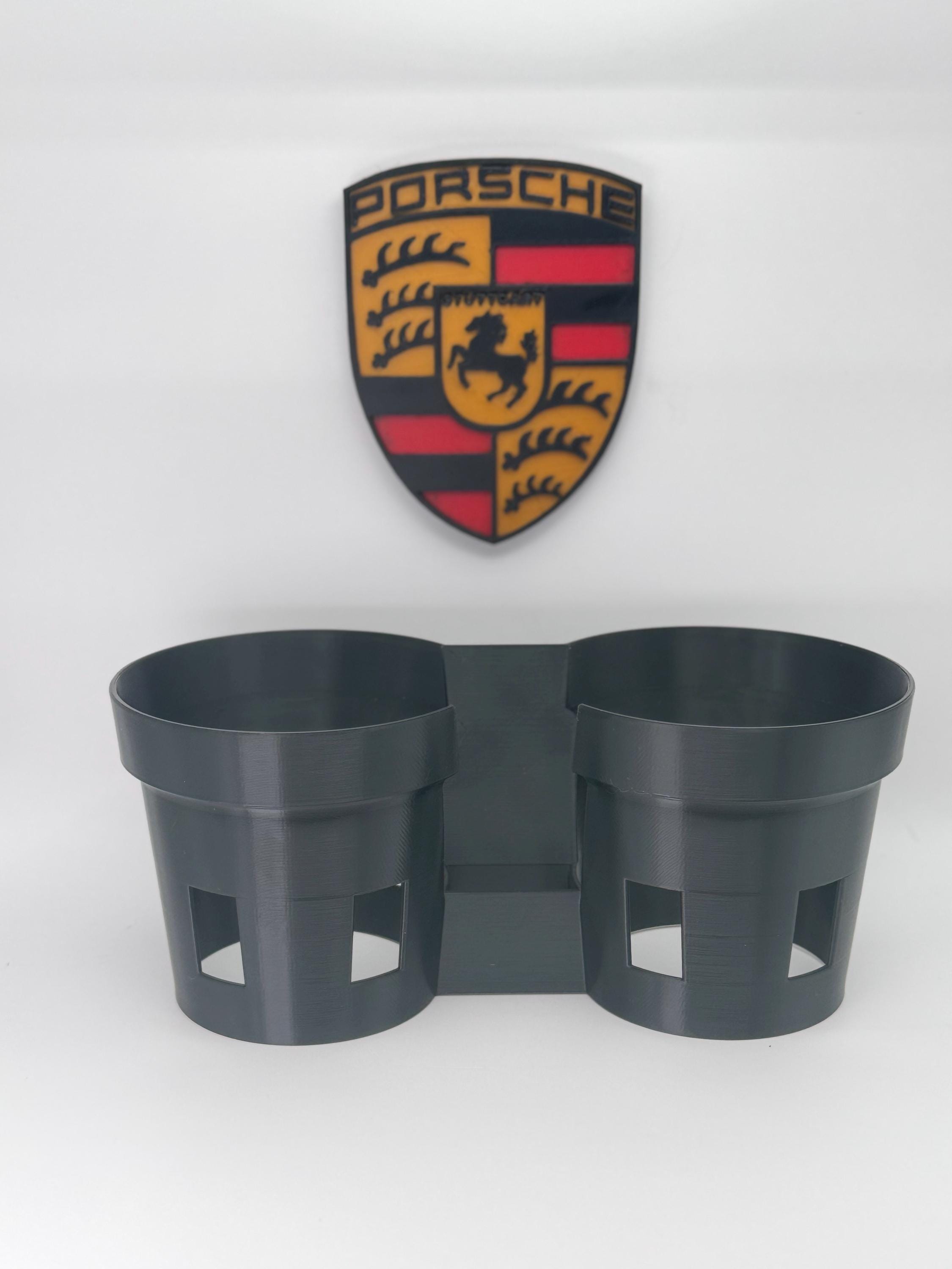 Porsche Cayenne 958 Dual Cup Holder Insert w/ Coin Pocket 2011–2018