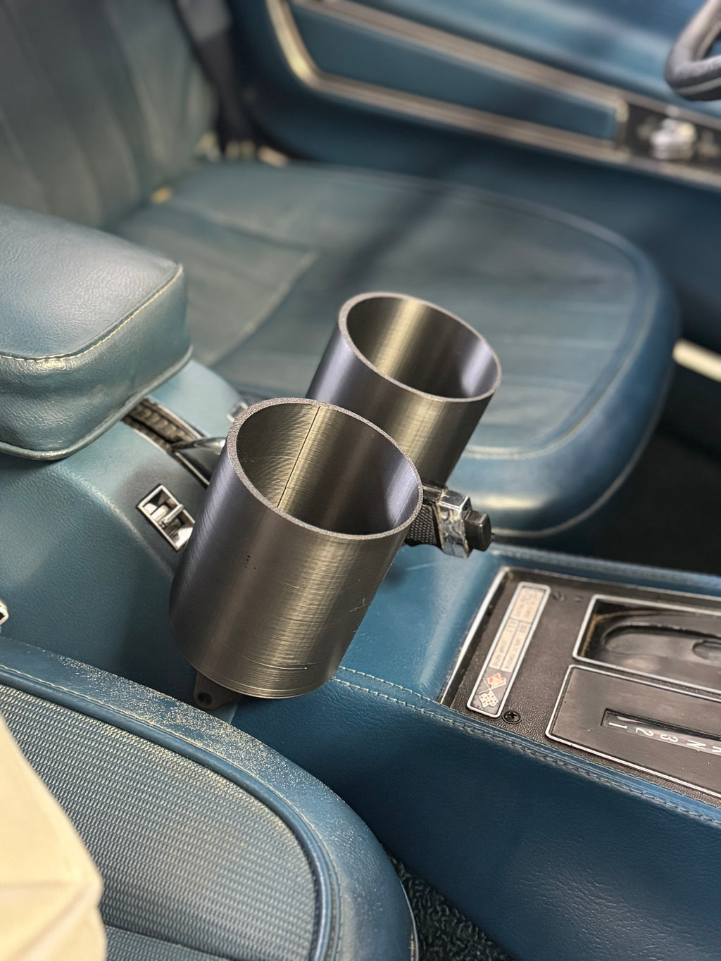 Chevrolet C3 Corvette Cup Holder Under E-brake center console armrest - 1968 - 1982 - 80mm diameter