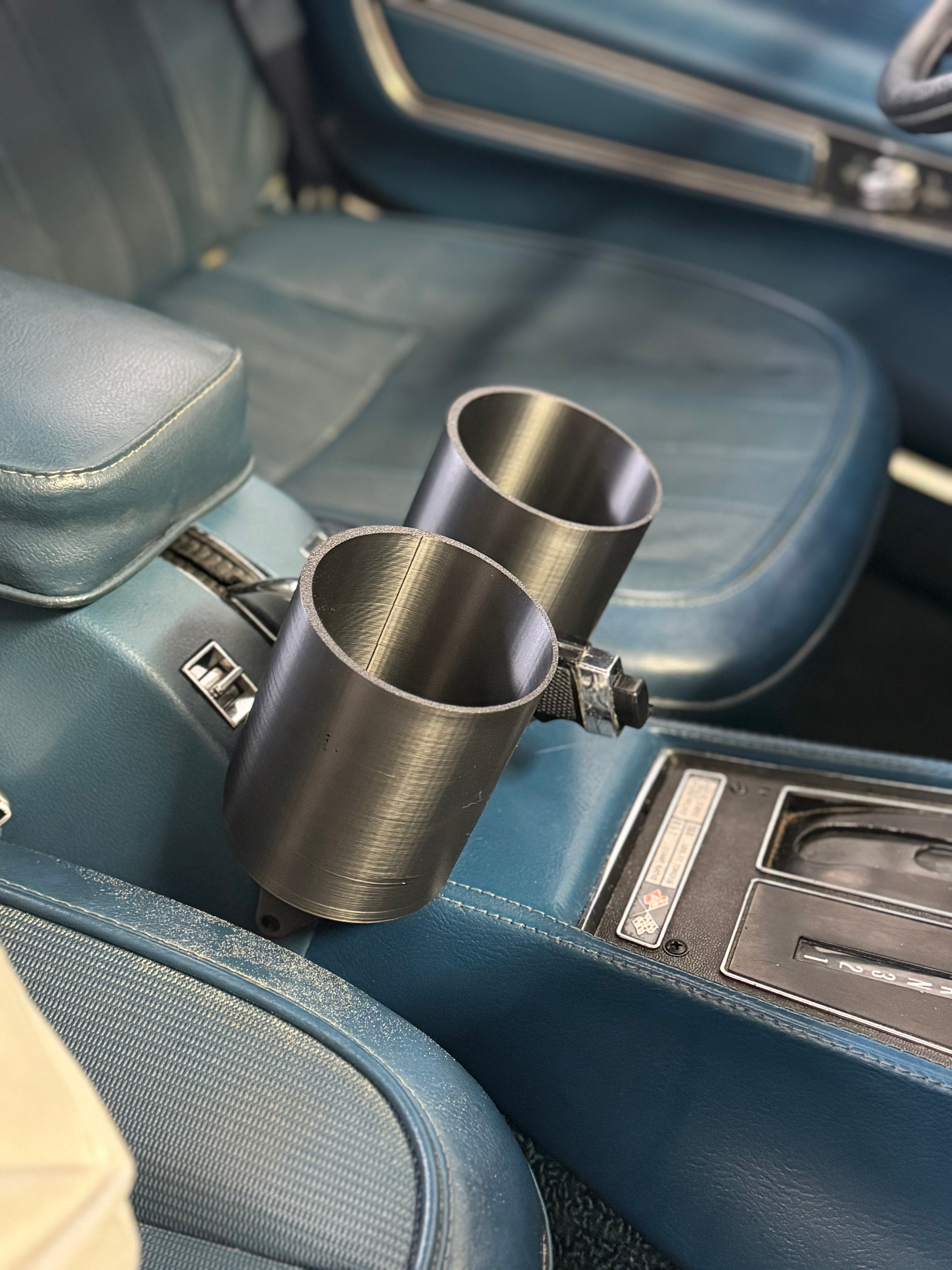 Chevrolet C3 Corvette Cup Holder Under E-brake center console armrest - 1968 - 1982 - 80mm diameter