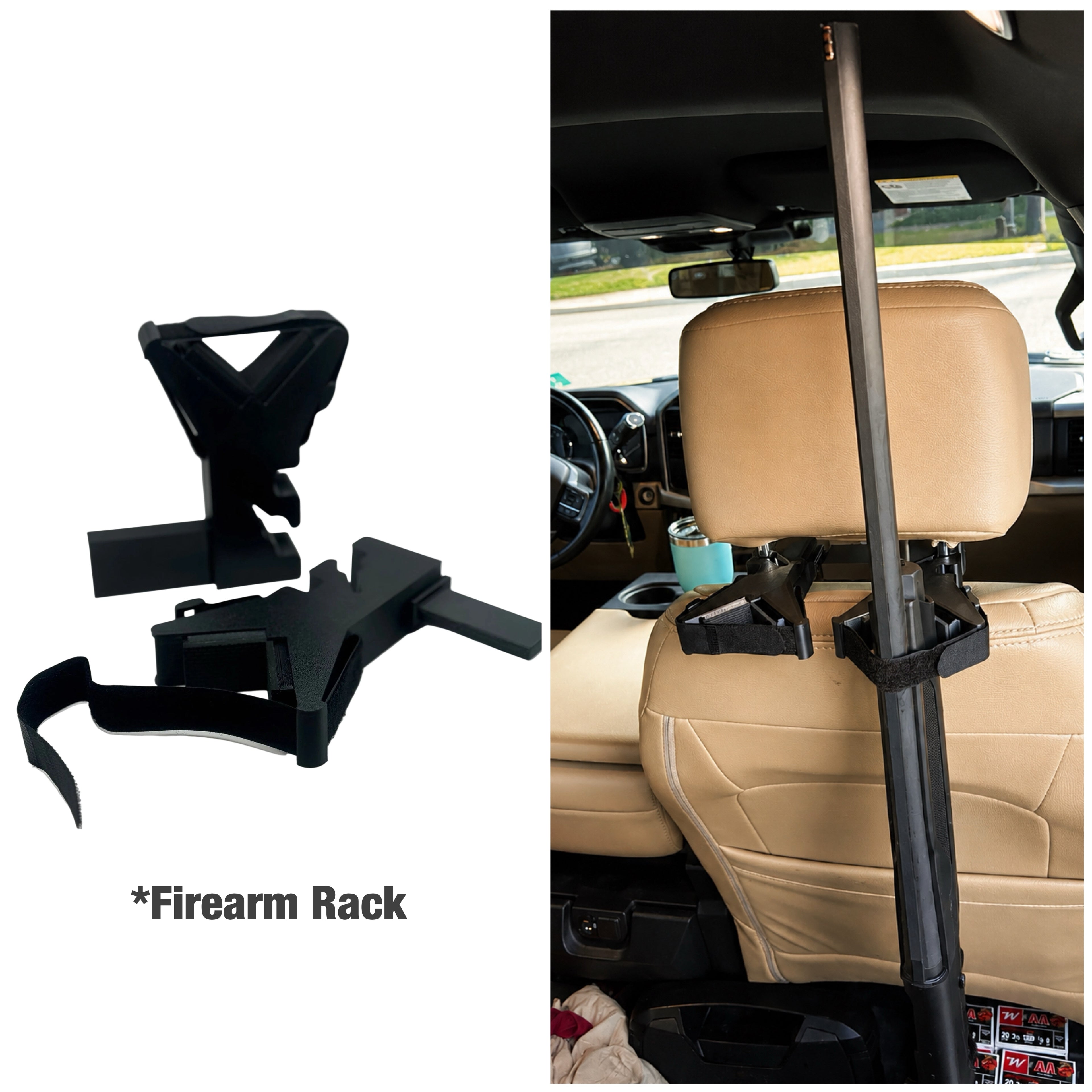 Truck & SUV Headrest Gun Rack – Rifle & Shotgun Seat Back Storage Holder