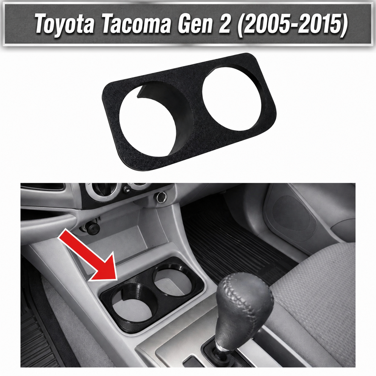 Toyota Tacoma Gen 2 (2005-2015) Double Cab - Cup Holder & Phone Holder Insert – Stanley-fit
