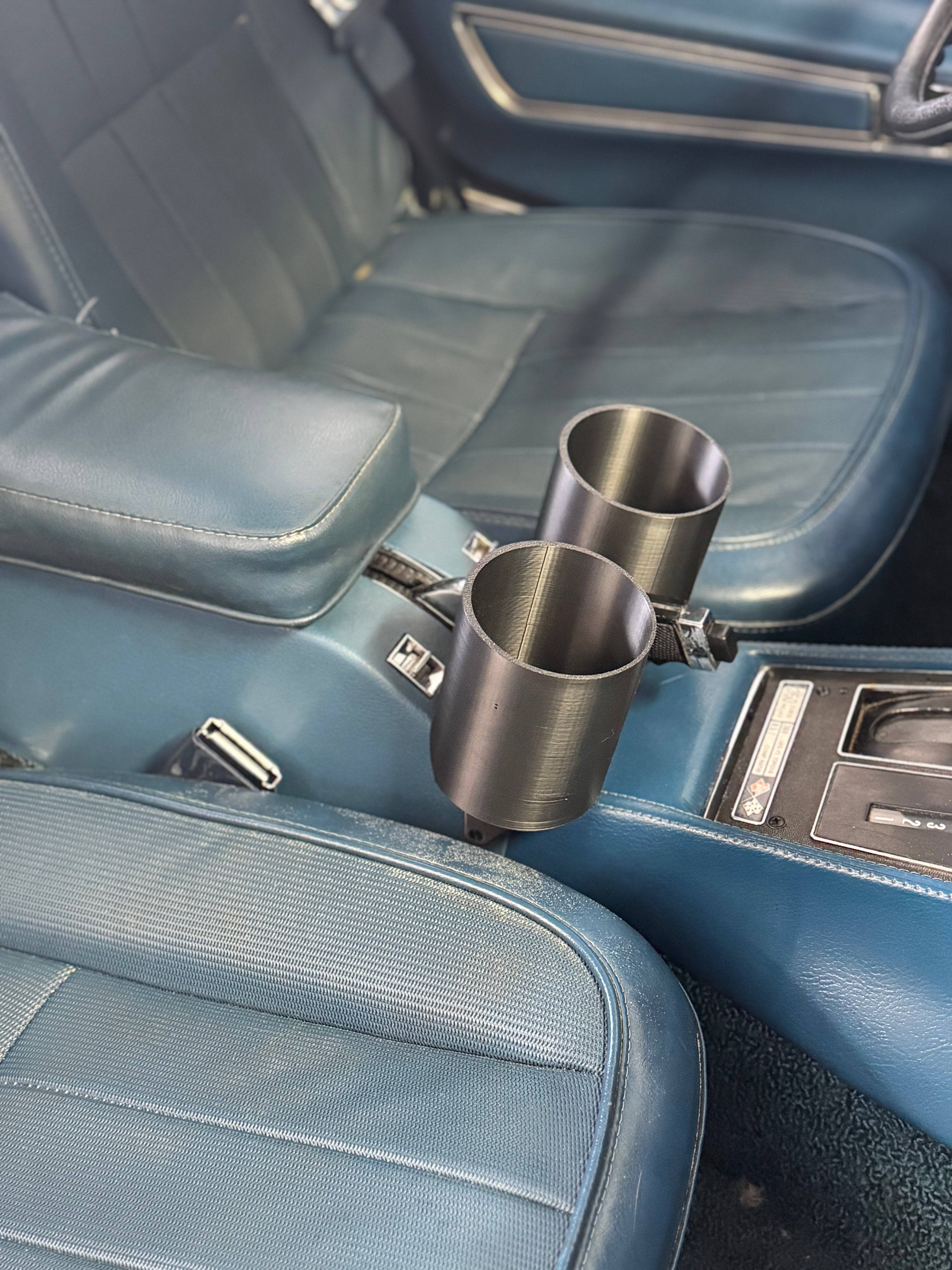 Chevrolet C3 Corvette Cup Holder Under E-brake center console armrest - 1968 - 1982 - 80mm diameter