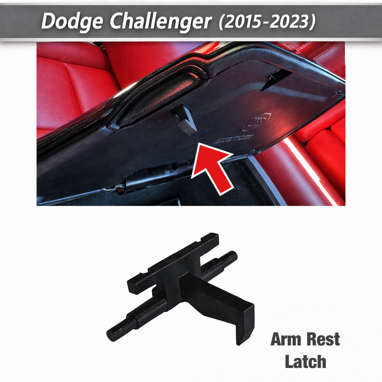 Dodge Challenger Center Console Armrest Latch Replacement 2015-2023 - Console Lid Repair