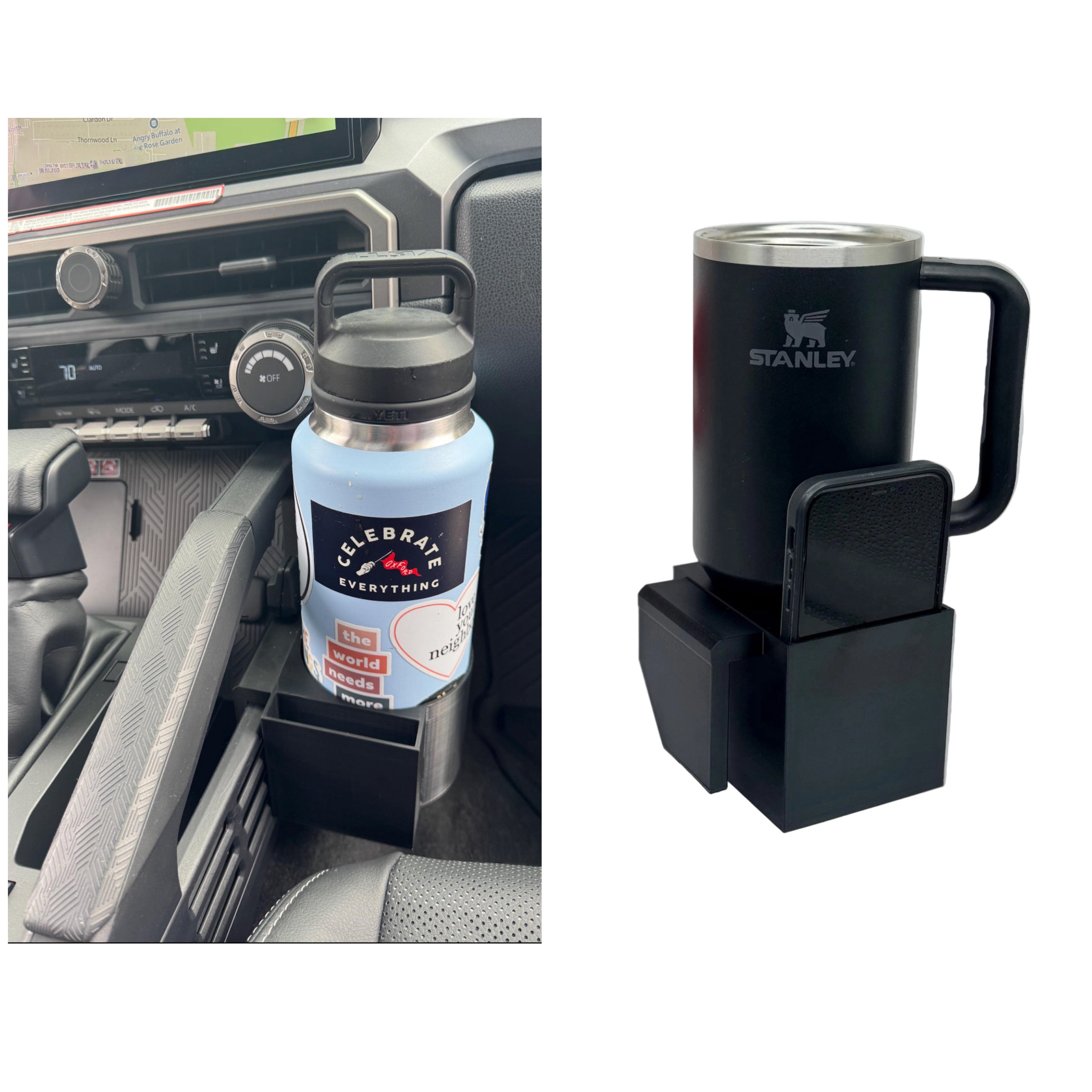 Toyota 4Runner Tacoma 6th Gen Cup Holder Insert (2025+) | Tall Bottle, Tumbler & Phone Holder Upgrade