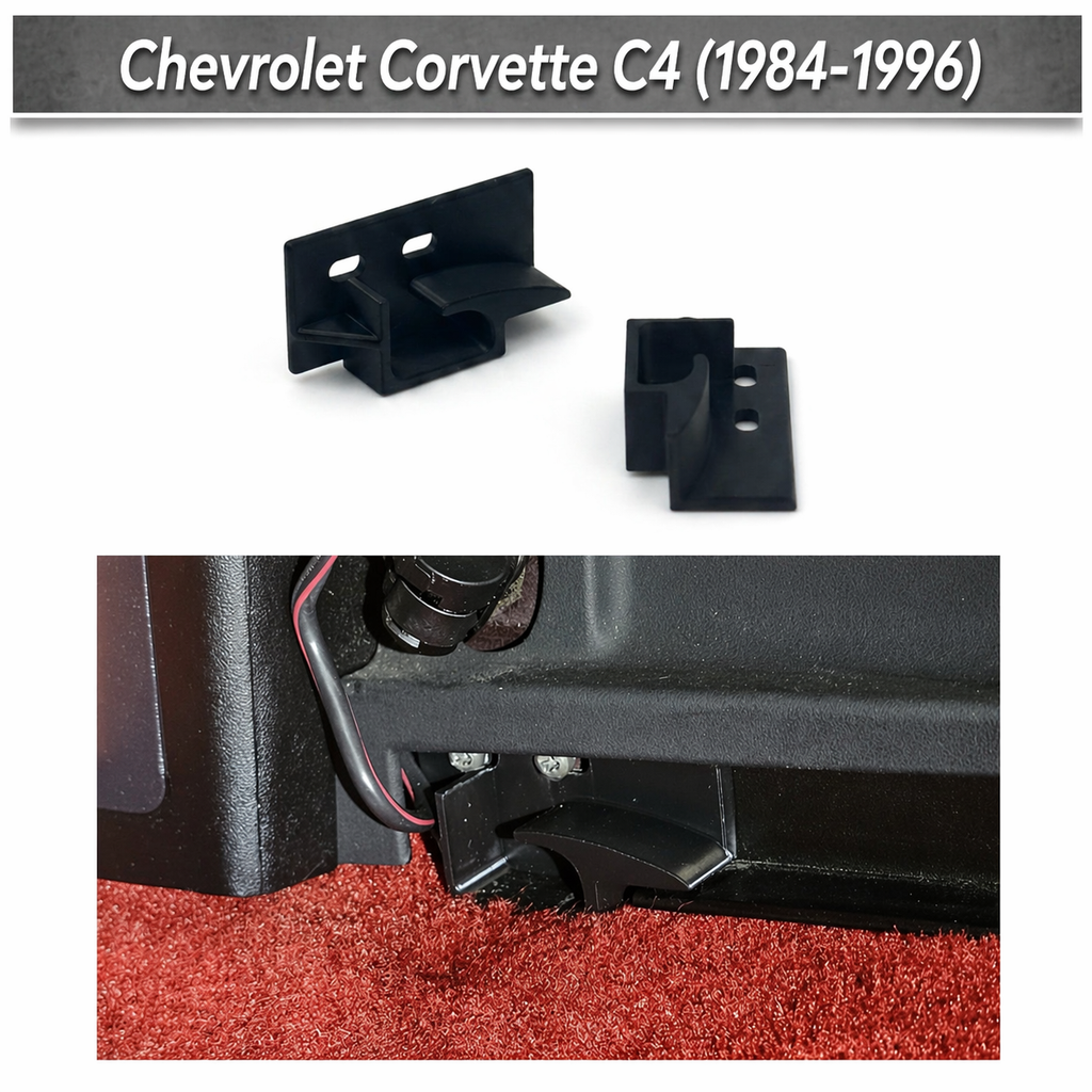 Chevrolet Corvette C4 Rear Cargo Shade Curtain Hooks 1984 - 1996 #14049016, 14049015
