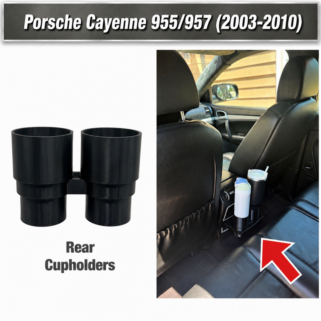 Porsche Cayenne 955/957 (2003-2010) Rear Cupholders Extension with Reducers
