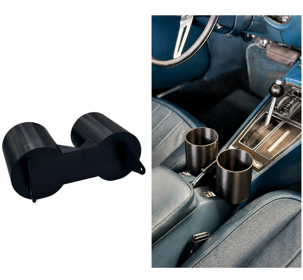 Chevrolet C3 Corvette Cup Holder Under E-brake center console armrest - 1968 - 1982 - 80mm diameter