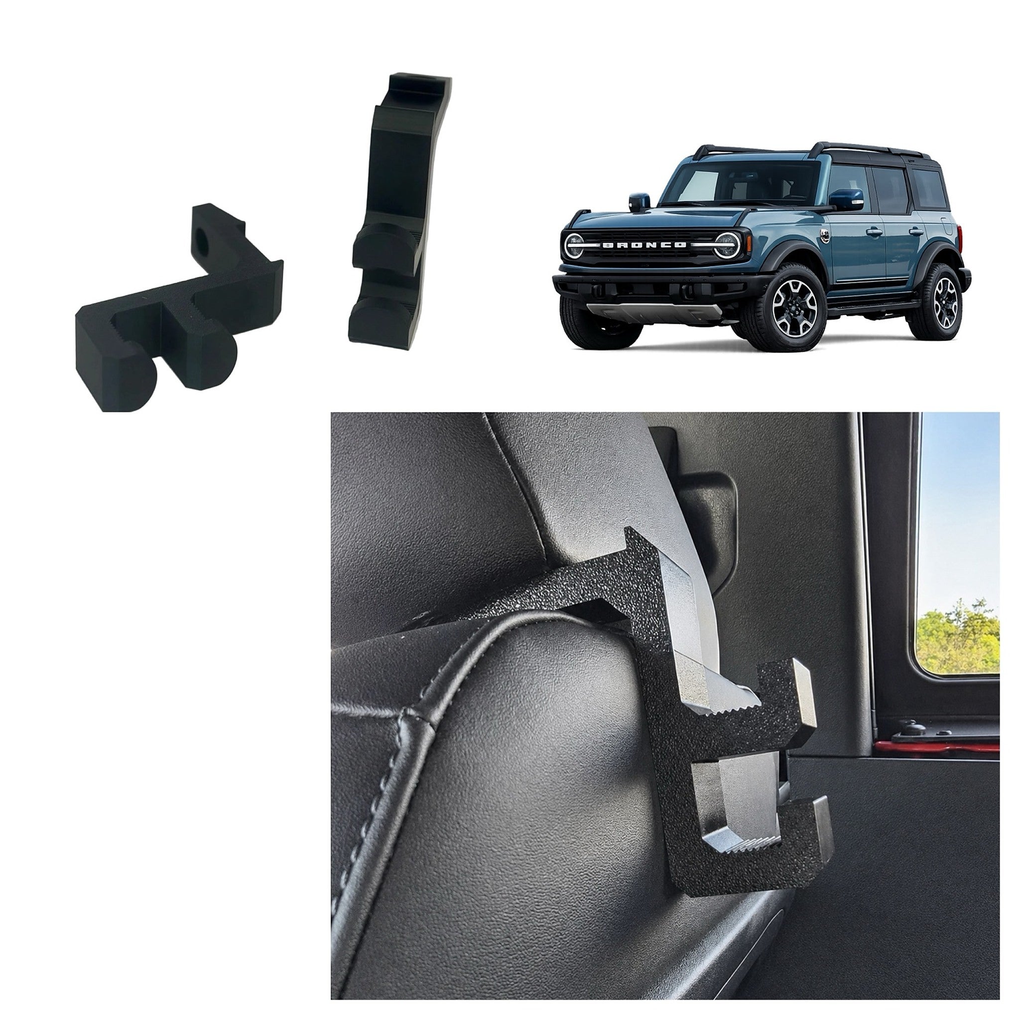 Ford Bronco 2021-2025 Gen6 Headrest Storage  DOUBLE Hooks (pack of 2)