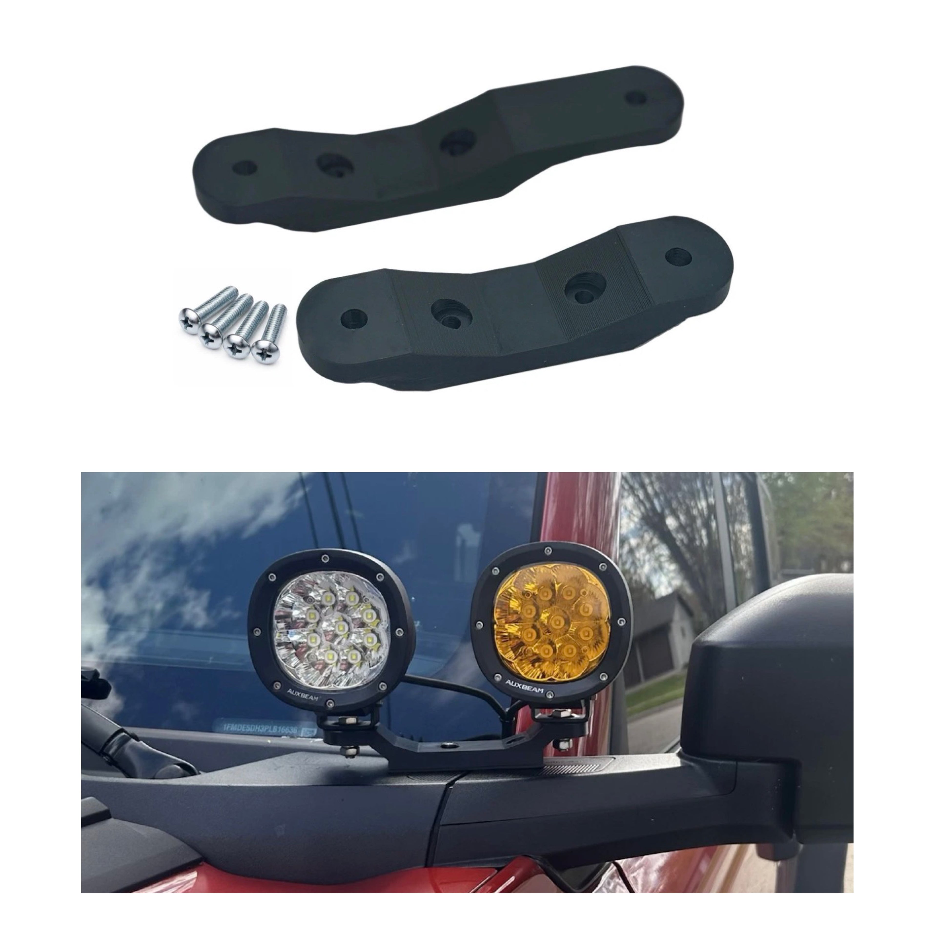 Ford Bronco 2021-2026 Gen 6 LED Dual Ditch Mounts Brackets - A Pillar  - Hardware Included