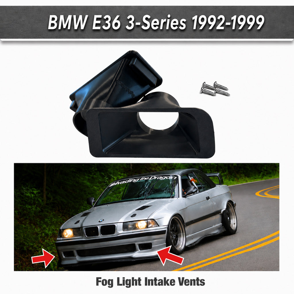 BMW E36 Non-M & M3 fog light air intake vents 1992 - 1999 70mm  - hardware included