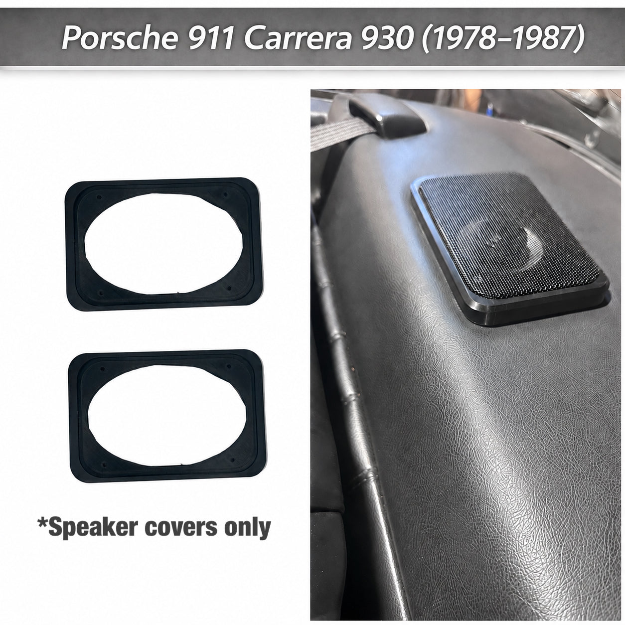 Porsche 911 Carrera 930 (1978-1987) Retrofit Rear Speaker Cover - for Aftermarket Speakers