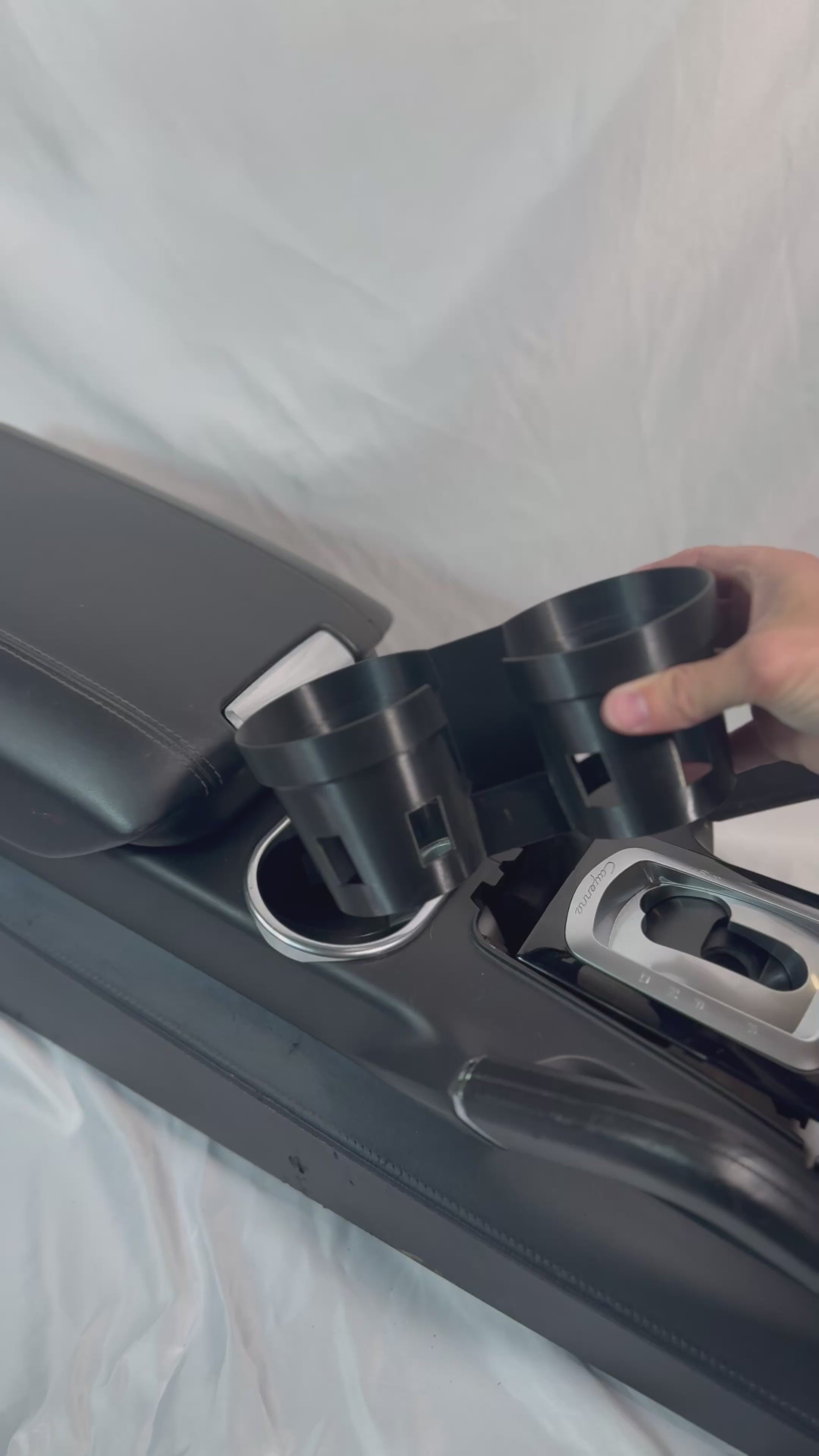 Porsche Cayenne 958 Dual Cup Holder Insert w/ Coin Pocket 2011–2018